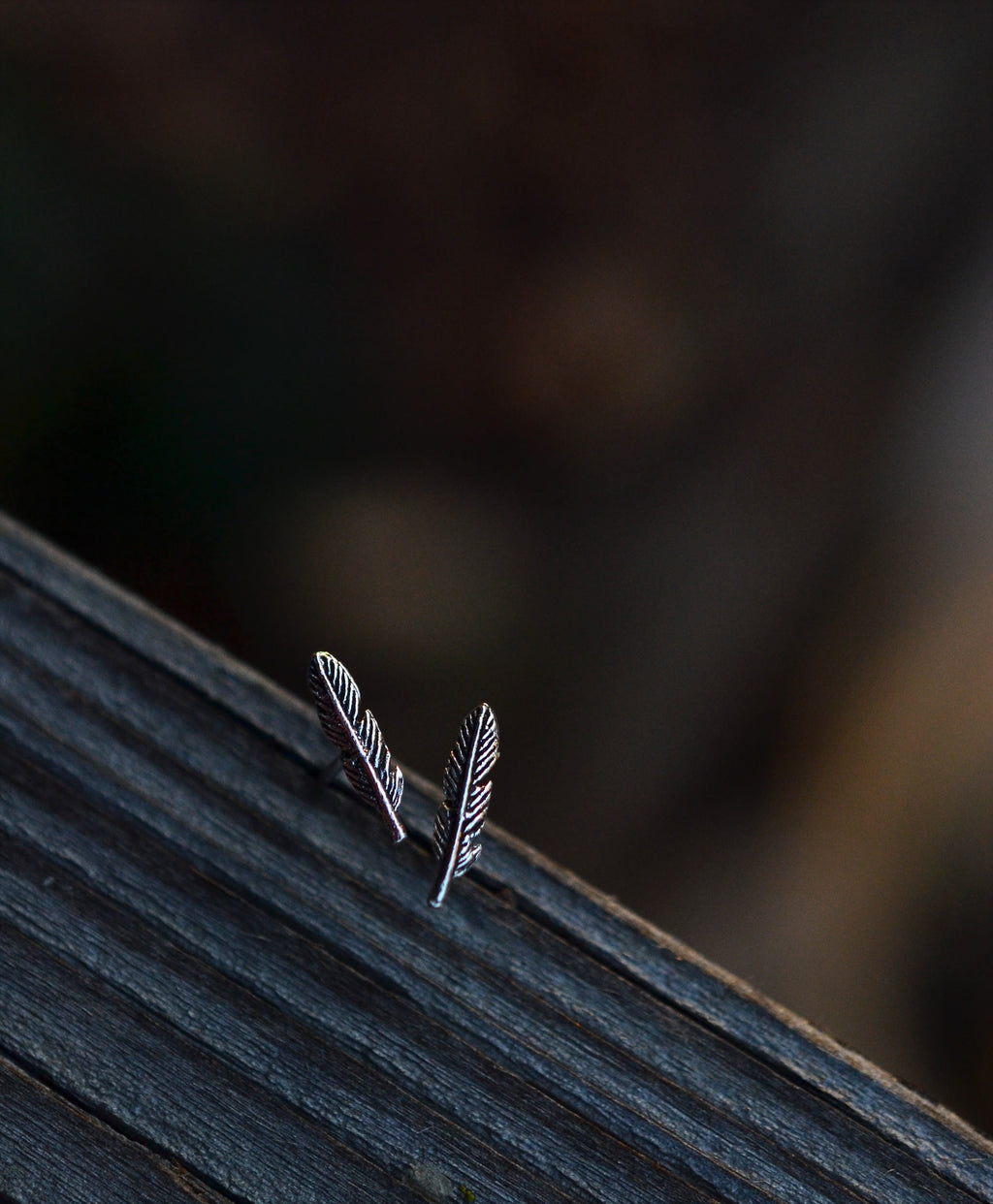 Dainty Feather Studs - Sterling Silver