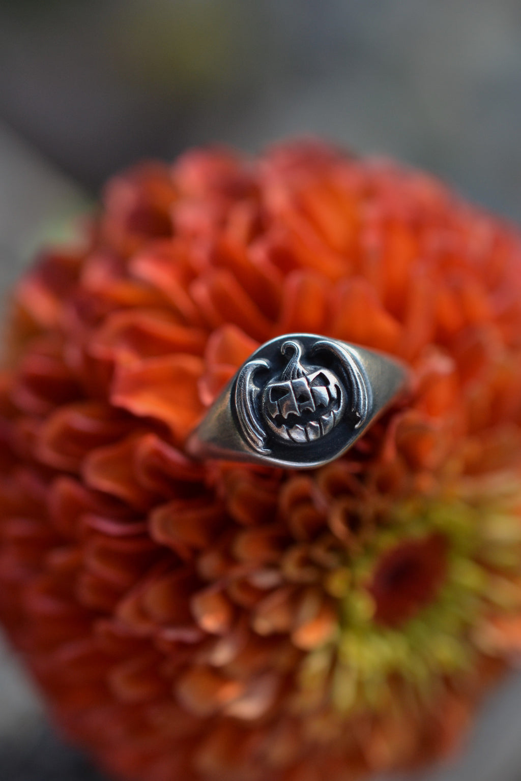 Bat-O-Lantern Ring - Sterling Silver - Pre-Order in your Size!