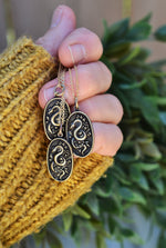 Garden Temptation Snake/Flowers Charm - BRASS-  18" Chain Included