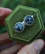 Snowflake Obsidian Gemstone Gallery Ring - Sterling Silver - Sizes 6-10