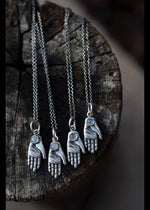 Pre-Order! Keeper of the Light - Tiny Hand Charm - Citrine or Rainbow Moonstone - 18" Chain Included