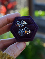 Pre-Order! Save the Bees Honeycomb Ring - Sterling Silver - Choose Your Stone and Your Size