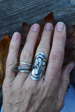 Black Cat Jack-0-lantern Ring - Size 7  - Citrine and Black Onyx