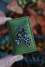 Pre-Order! Save the Bees Honeycomb Earrings - Dangle Style - Choose Your Gemstone