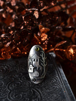 Haunted House Ring - Peridot and Black Onyx - Will fit like a size 9