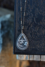 Jolly Jack-O-Lantern Charm Necklace - Black Onyx - 18" Chain Included