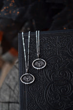 Bat Cameo Charm Necklace - Sterling Silver - 18" or 20" Chain Included