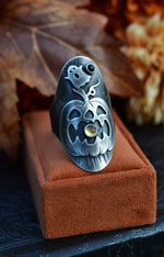 Jolly Jack-0-Lantern Ghost Ring - Citrine - Will Fit Like a 10