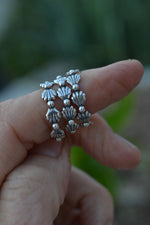 Beach Comber Sea Shells Ring - Continuous Design - Sterling Silver