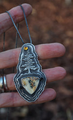 OOAK Large Evergreen Pendant - 24" Box Chain Included