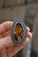 Hallows Eve Ring - Carnelian Agate - Size 8.5