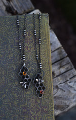 Pre-Order! Save the Bees Honeycomb Necklace - Choose Your Gemstone and Chain Length