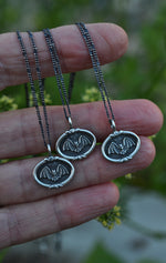 Only a few Available! Bat Cameo Charm Necklace - Sterling Silver - 18" Chain Included