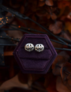Jolly Jack-O-Lantern Stud Earrings - Sterling Silver