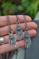 Twin Hands Third Eye Charm - 20" Chain Included