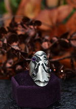 Enchanted Witch Ring - Amethyst and Black Onyx - Will Fit Like a Size 8