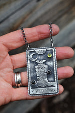 Spooky Loteria Card - La Tumba - Chain is adjustable at 20" and 22"