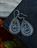 Jolly Jack-o-Lantern Earrings - Citrine