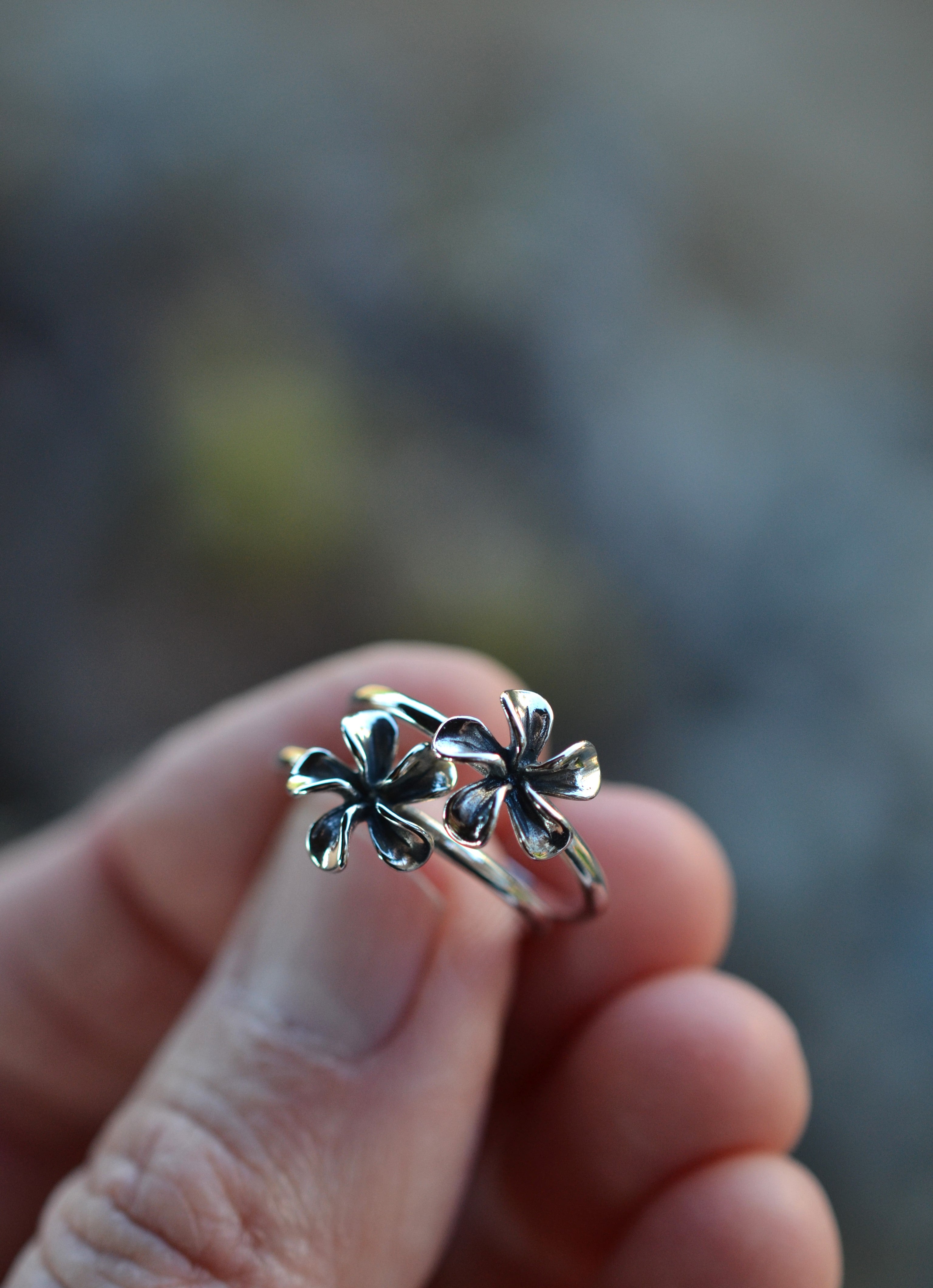 Hibiscus Ring - Sterling Silver - Sizes 6, 7 and 9 are left!!