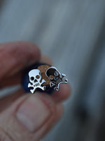 Jolly Roger Skull & Crossbones Stud Earrings - Sterling Silver