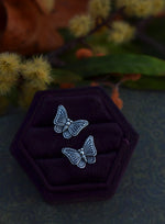 Only 1 Pair Left! Dark Spring Butterfly Earrings - Sterling Silver