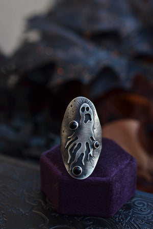 Ghastly Ghost Ring - Black Onyx - Size 8.5