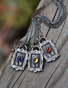 Sweet Tooth Molar Pendant - Choose Your Stone  - 16" or 18" Chain Included