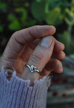 Tapered Heart Ring - Sterling Silver and Rose Gold Plated - Size 6-11
