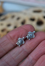 Only 1 Pair Left! Honu Sea Turtle Stud Earrings - Sterling Silver