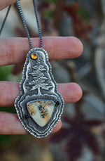 OOAK Large Evergreen Pendant - 24" Box Chain Included