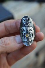 Jolly Jack-0-Lantern Ghost Ring - Citrine - Will Fit Like a 10