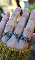 Pre-Order! Save the Bees Honeycomb Ring - Sterling Silver - Choose Your Stone and Your Size