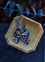 Pre-Order! Save the Bees Honeycomb Earrings - Dangle Style - Choose Your Gemstone