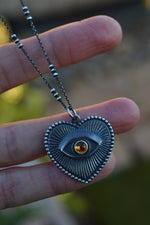 Eye of My Heart Milagro Necklace - Citrine - 18" Chain
