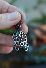 Pre-Order! Save the Bees Honeycomb Earrings - Dangle Style - Choose Your Gemstone