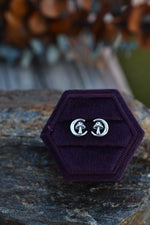 Shroomy Moon Earrings - Stud Style - Sterling Silver