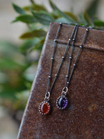 Delicate Gallery Charm Necklace - 20" Chain Included - Choose your Gemstone