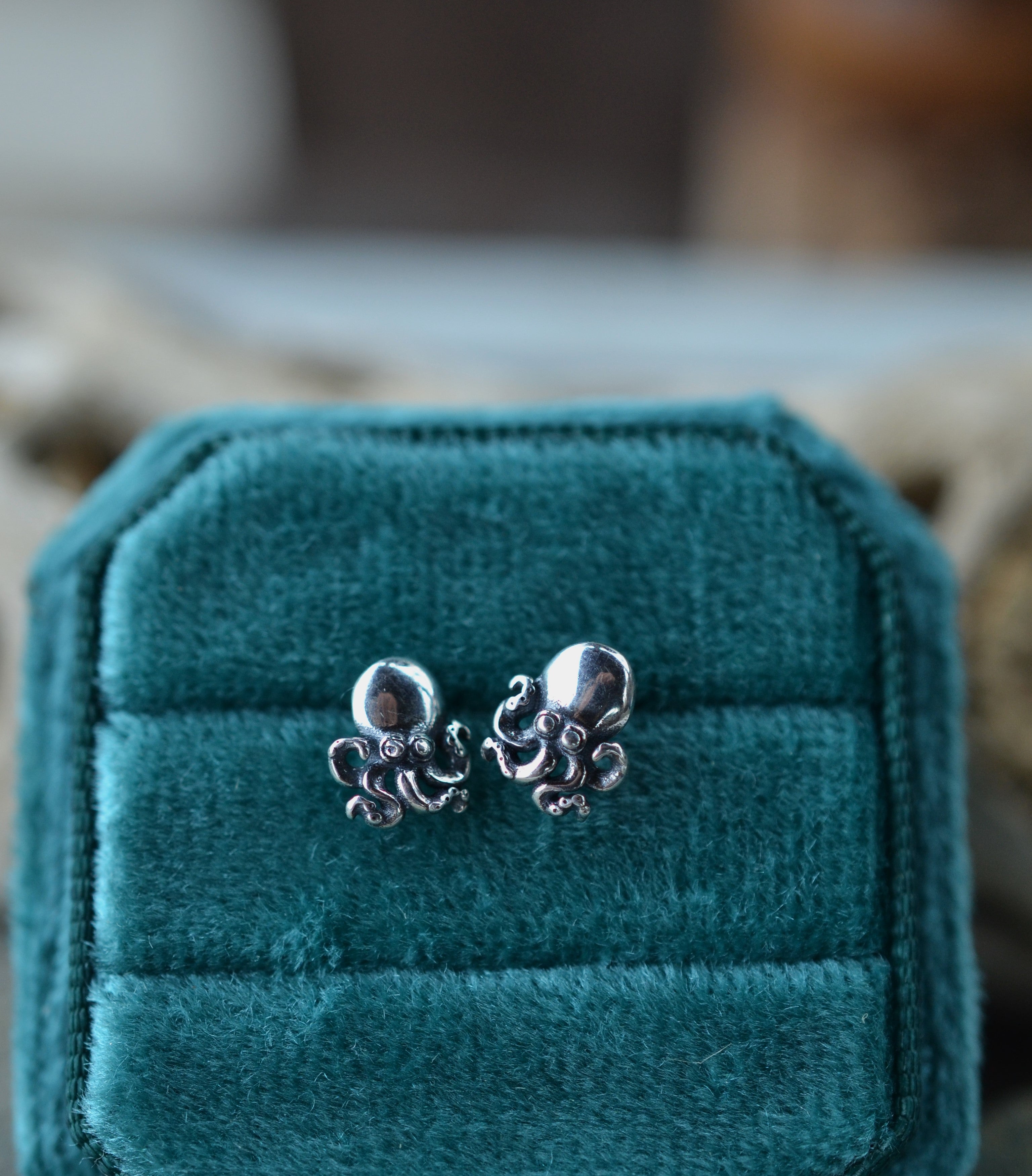 Low Stock! Octopus Stud Earrings - Sterling Silver