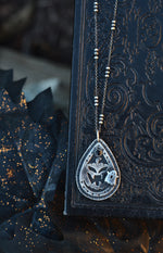 Jolly Jack-O-Lantern Charm Necklace - Black Onyx - 18" Chain Included