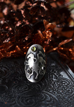Terror of Sleepy Hollow Ring - Peridot and Black Onyx  - Will Fit Like a Size 6.5