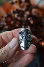 Enchanted Witch Ring - Amethyst and Black Onyx - Will Fit Like a Size 8