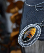 Creatures of the Night Necklace - Flying Bats - Amber - 18" chain