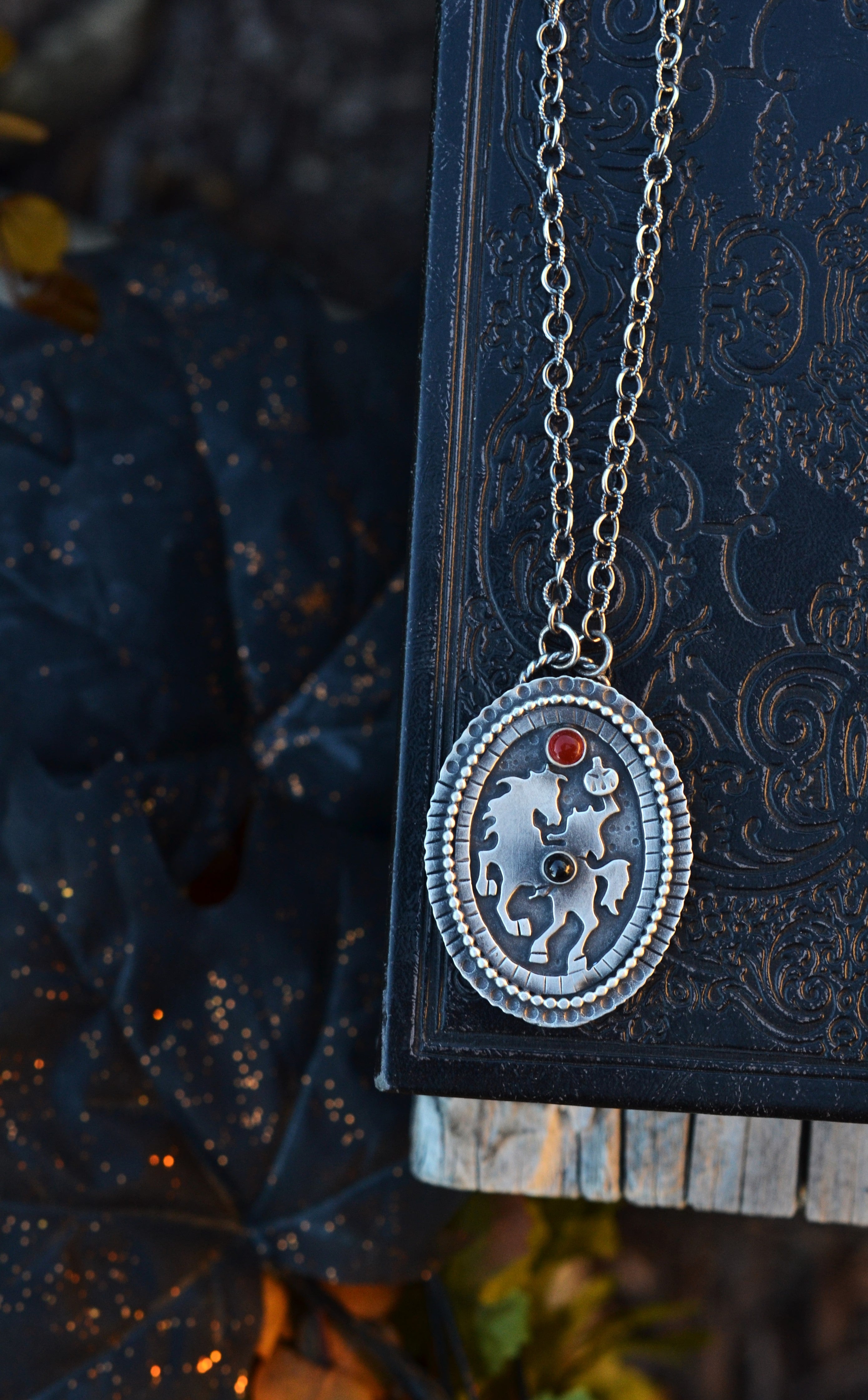 Sleepy Hollow Headless Horseman Cameo Style Pendant - Adjustable Chain Included