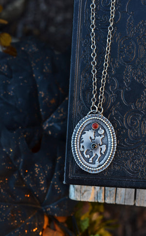 Sleepy Hollow Headless Horseman Cameo Style Pendant - Adjustable Chain Included