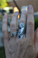 Ghastly Ghost Ring - Black Onyx - Will Fit Like a Size 8.5
