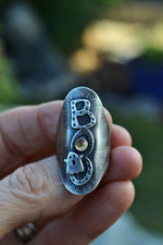 "Boo" Ghostie Ring - Citrine - Will Fit Like a Size 8
