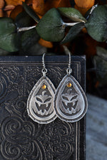 Jolly Jack-o-Lantern Earrings - Citrine