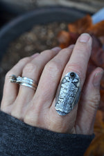 "Never Trust the Living" Tombstone Ring - Black Onyx - Will Fit Like a Size 10