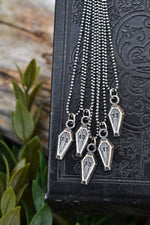 Mini "13" Coffin Charm Necklace - Sterling Silver - 18" Chain Included