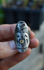 Jolly Jack-0-Lantern Ghost Ring - Citrine - Will Fit Like a 10